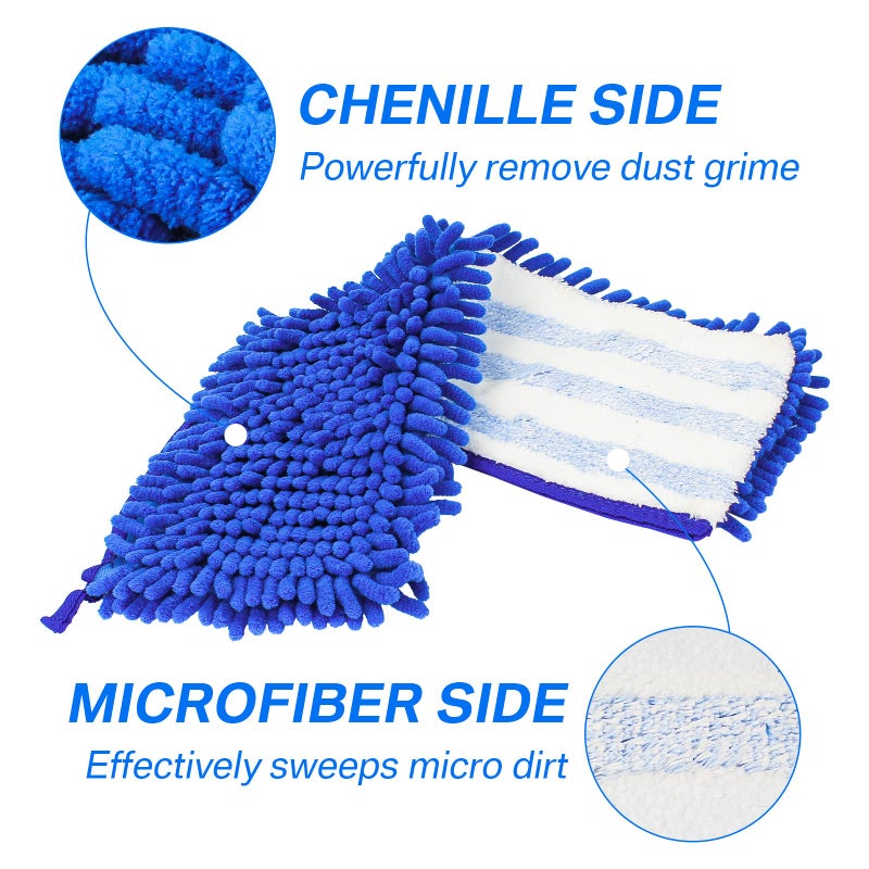 Ximoon 4 Pack Machine Washable Microfiber Flip Mop Refills Durable Replacements for Dry/Wet Use, Double Sided All Surface Cleaning - Image 2